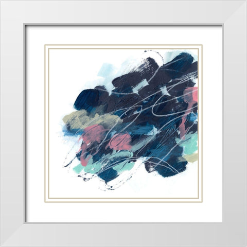 Abstract Lily Pond II White Modern Wood Framed Art Print with Double Matting by Vess, June Erica