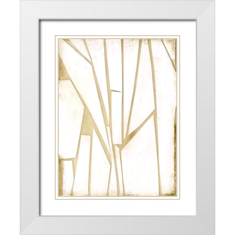 Antiqued Shards I White Modern Wood Framed Art Print with Double Matting by Goldberger, Jennifer