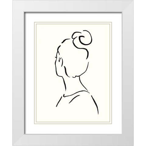 Minimal Profile I White Modern Wood Framed Art Print with Double Matting by Borges, Victoria