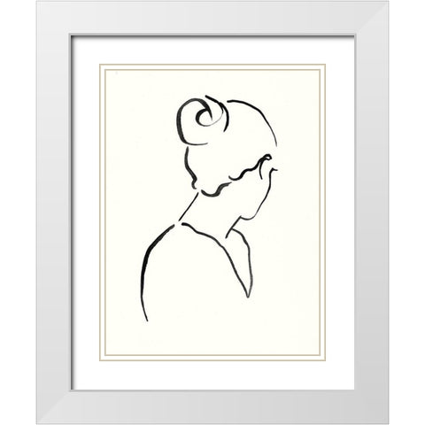 Minimal Profile II White Modern Wood Framed Art Print with Double Matting by Borges, Victoria