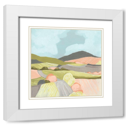 Winding Road I White Modern Wood Framed Art Print with Double Matting by Vess, June Erica