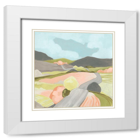 Winding Road II White Modern Wood Framed Art Print with Double Matting by Vess, June Erica