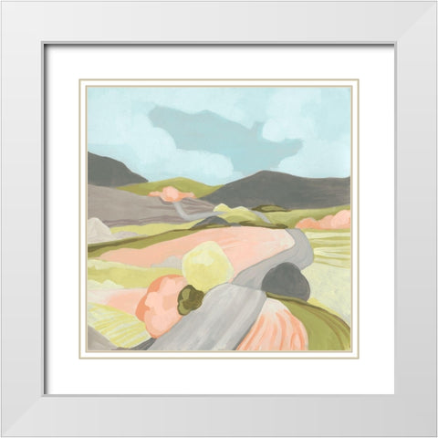 Winding Road II White Modern Wood Framed Art Print with Double Matting by Vess, June Erica