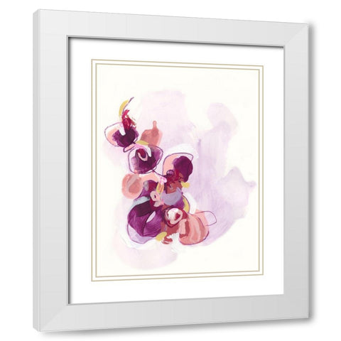 Orchid Sonata I White Modern Wood Framed Art Print with Double Matting by Vess, June Erica