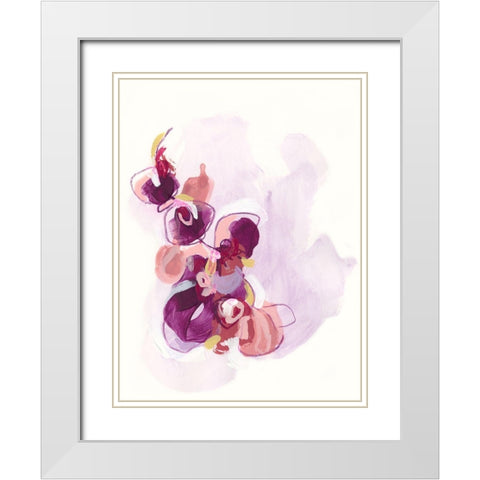 Orchid Sonata I White Modern Wood Framed Art Print with Double Matting by Vess, June Erica