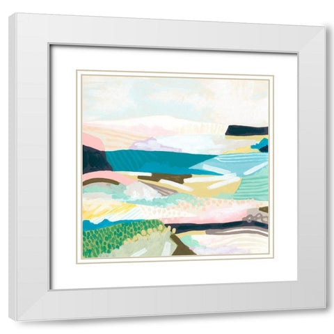 Pattern Vista I White Modern Wood Framed Art Print with Double Matting by Vess, June Erica