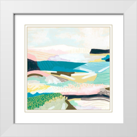 Pattern Vista I White Modern Wood Framed Art Print with Double Matting by Vess, June Erica