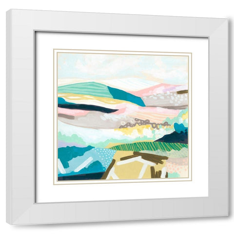 Pattern Vista II White Modern Wood Framed Art Print with Double Matting by Vess, June Erica