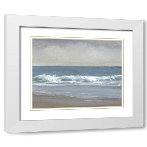 Neutral Shoreline I White Modern Wood Framed Art Print with Double Matting by OToole, Tim