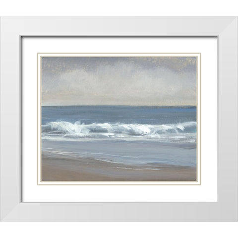 Neutral Shoreline I White Modern Wood Framed Art Print with Double Matting by OToole, Tim