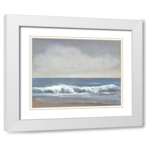 Neutral Shoreline II White Modern Wood Framed Art Print with Double Matting by OToole, Tim
