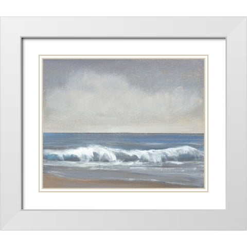 Neutral Shoreline II White Modern Wood Framed Art Print with Double Matting by OToole, Tim