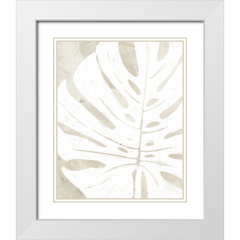 Linen Tropical Silhouette I White Modern Wood Framed Art Print with Double Matting by Vess, June Erica