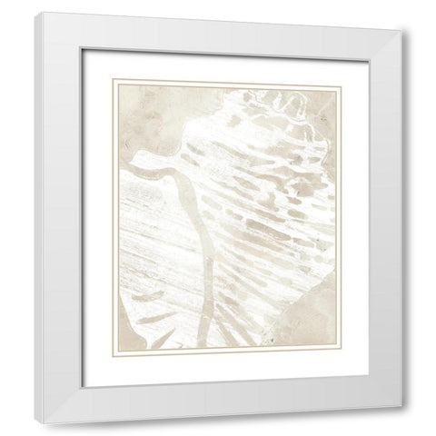 Linen Tropical Silhouette III White Modern Wood Framed Art Print with Double Matting by Vess, June Erica