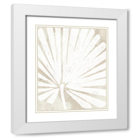 Linen Tropical Silhouette IV White Modern Wood Framed Art Print with Double Matting by Vess, June Erica