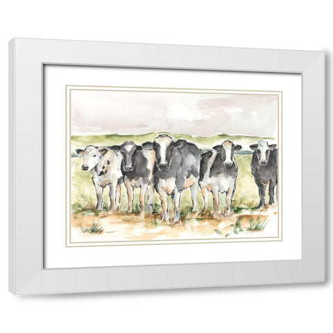Field Days II White Modern Wood Framed Art Print with Double Matting by Harper, Ethan