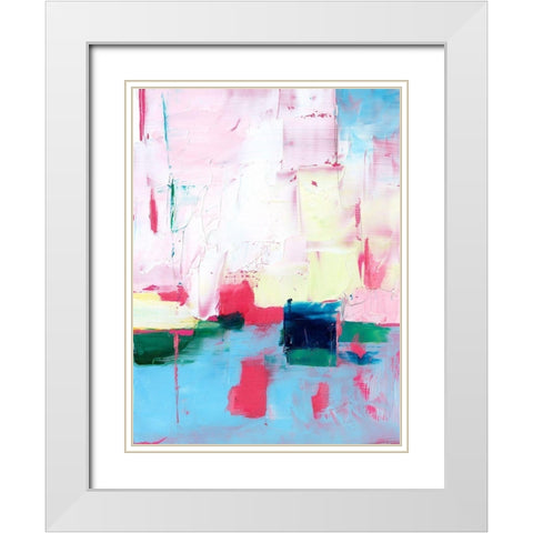 Magenta Horizon I White Modern Wood Framed Art Print with Double Matting by Harper, Ethan