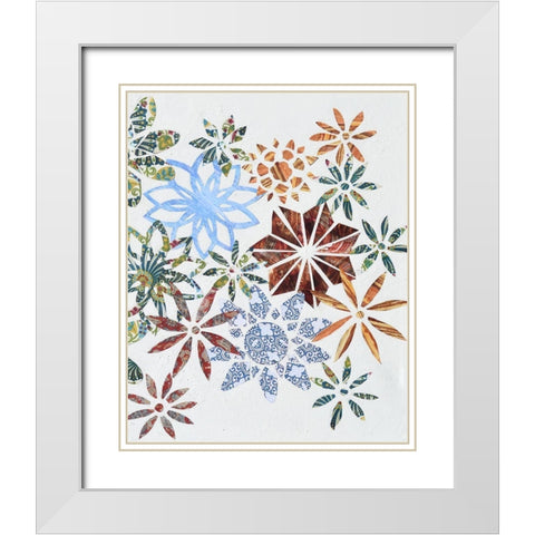 Kaleidoscope Cut Outs II White Modern Wood Framed Art Print with Double Matting by Avondet, Natalie