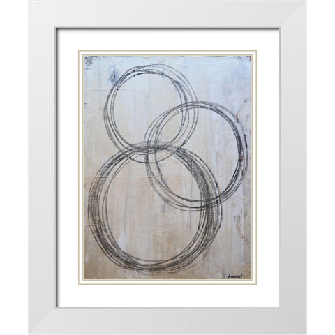 Circular I White Modern Wood Framed Art Print with Double Matting by Avondet, Natalie
