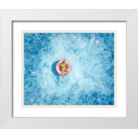 Floating I White Modern Wood Framed Art Print with Double Matting by Popp, Grace
