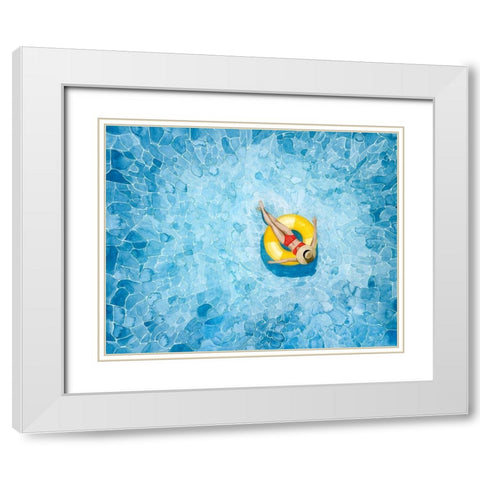 Floating II White Modern Wood Framed Art Print with Double Matting by Popp, Grace