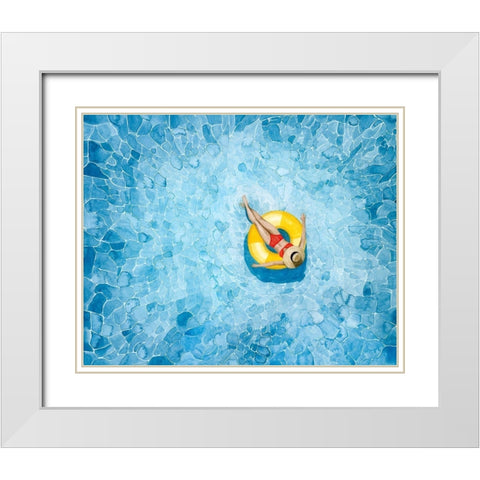 Floating II White Modern Wood Framed Art Print with Double Matting by Popp, Grace
