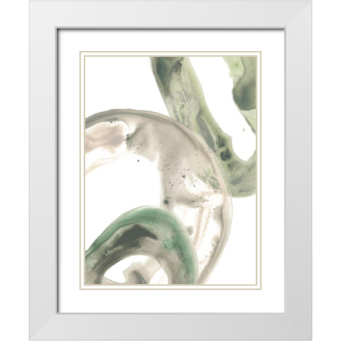 Concentric Lichen I White Modern Wood Framed Art Print with Double Matting by Vess, June Erica