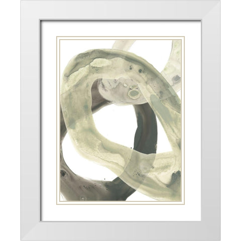 Concentric Lichen II White Modern Wood Framed Art Print with Double Matting by Vess, June Erica