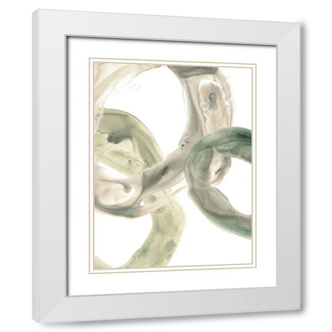 Concentric Lichen III White Modern Wood Framed Art Print with Double Matting by Vess, June Erica