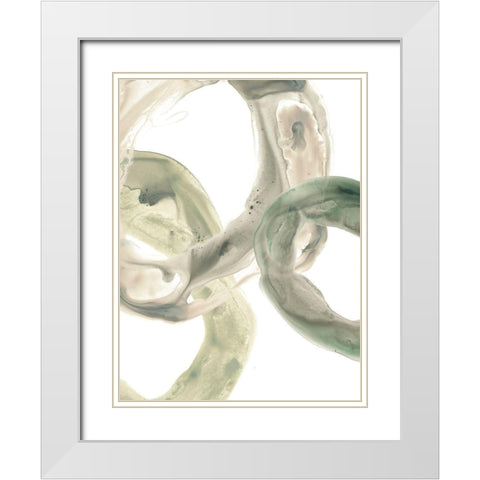 Concentric Lichen III White Modern Wood Framed Art Print with Double Matting by Vess, June Erica