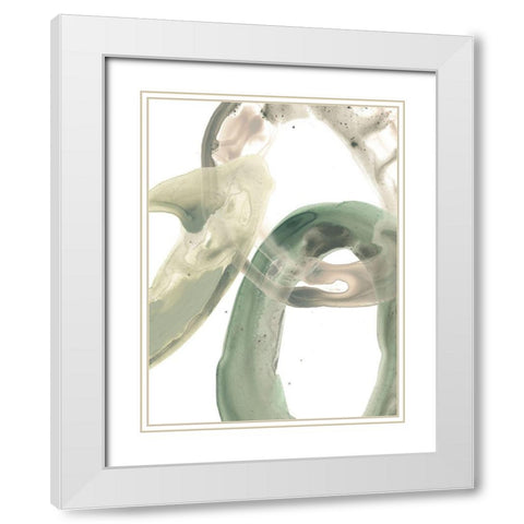 Concentric Lichen V White Modern Wood Framed Art Print with Double Matting by Vess, June Erica