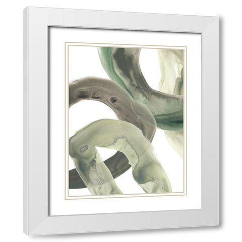 Concentric Lichen VI White Modern Wood Framed Art Print with Double Matting by Vess, June Erica