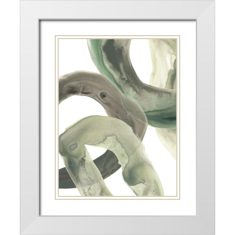 Concentric Lichen VI White Modern Wood Framed Art Print with Double Matting by Vess, June Erica
