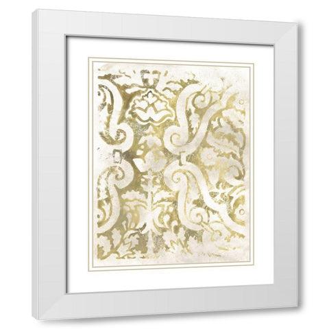 Ancient Tile I White Modern Wood Framed Art Print with Double Matting by Vess, June Erica