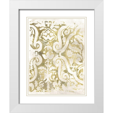 Ancient Tile I White Modern Wood Framed Art Print with Double Matting by Vess, June Erica