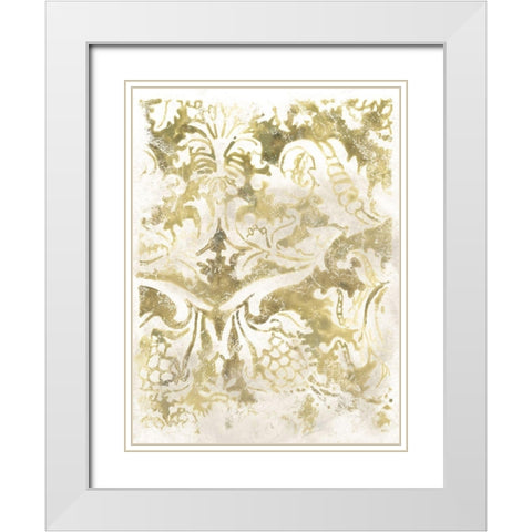 Ancient Tile II White Modern Wood Framed Art Print with Double Matting by Vess, June Erica