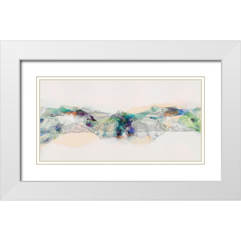 Abstract Mountain Range White Modern Wood Framed Art Print with Double Matting by Jasper, Sisa