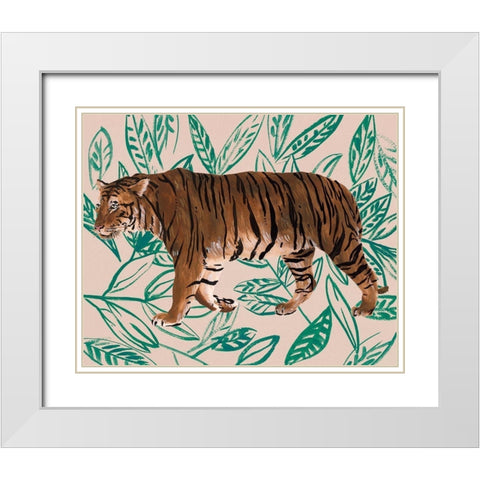 Tigre de Siberie II White Modern Wood Framed Art Print with Double Matting by Wang, Melissa