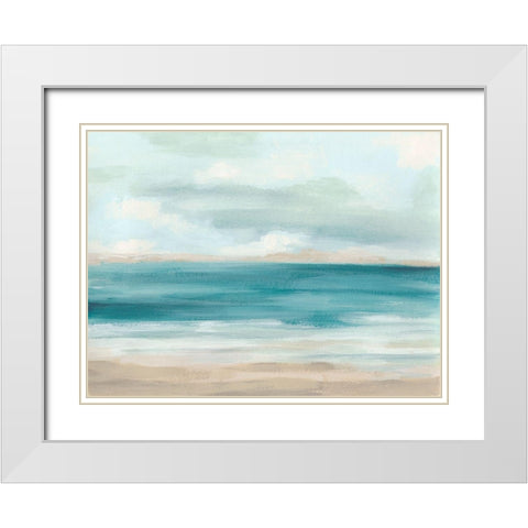 Sand and Sky I White Modern Wood Framed Art Print with Double Matting by Vess, June Erica