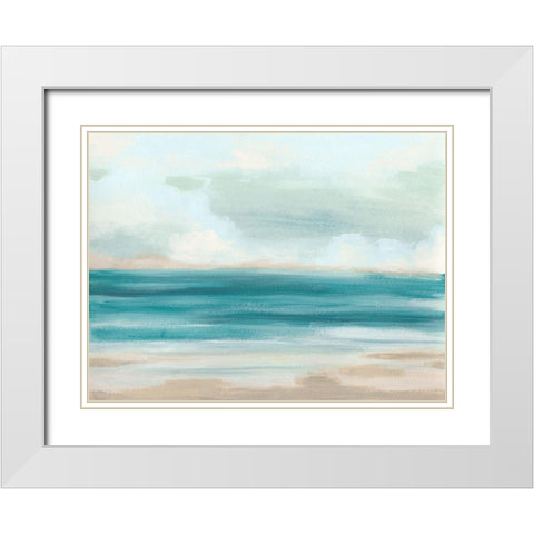 Sand and Sky II White Modern Wood Framed Art Print with Double Matting by Vess, June Erica