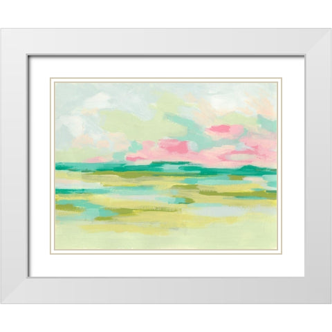 Marsh Morning I White Modern Wood Framed Art Print with Double Matting by Vess, June Erica
