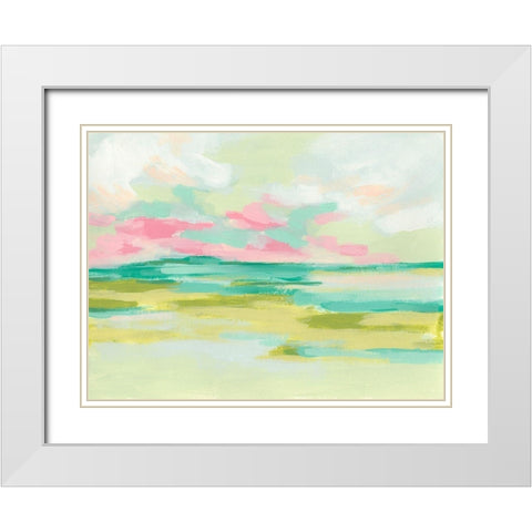 Marsh Morning II White Modern Wood Framed Art Print with Double Matting by Vess, June Erica
