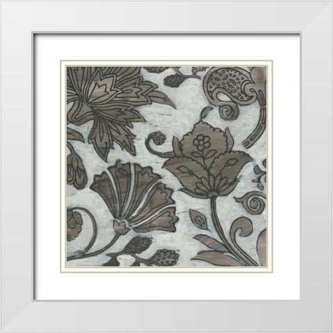 Barnwood Chintz I White Modern Wood Framed Art Print with Double Matting by Vess, June Erica