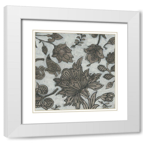 Barnwood Chintz II White Modern Wood Framed Art Print with Double Matting by Vess, June Erica