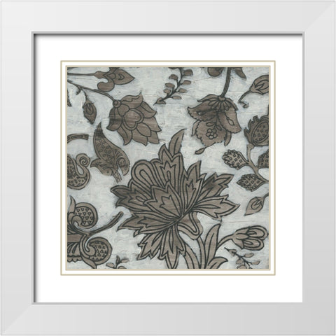 Barnwood Chintz II White Modern Wood Framed Art Print with Double Matting by Vess, June Erica