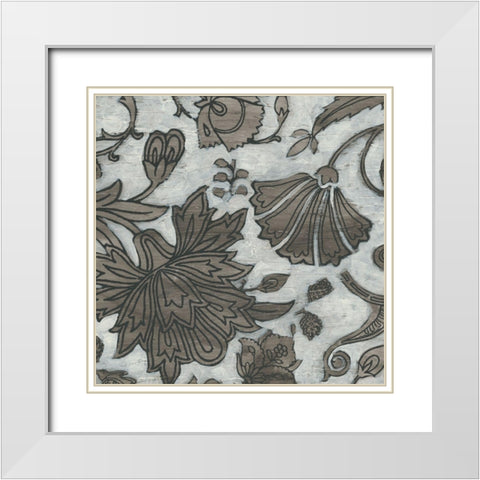 Barnwood Chintz III White Modern Wood Framed Art Print with Double Matting by Vess, June Erica