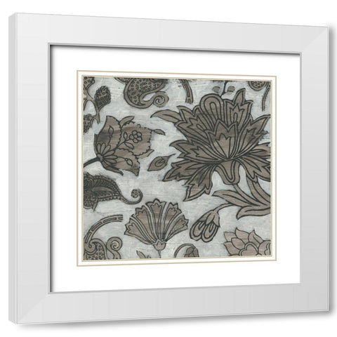 Barnwood Chintz IV White Modern Wood Framed Art Print with Double Matting by Vess, June Erica