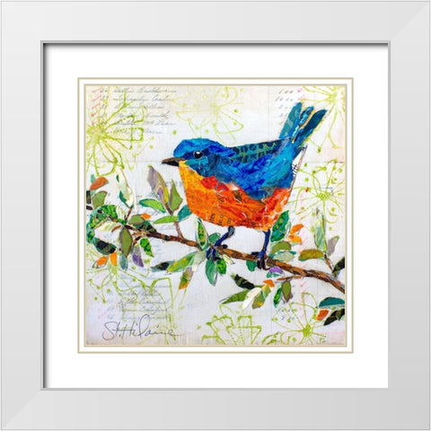 Happy Bird I White Modern Wood Framed Art Print with Double Matting by St. Hilaire, Elizabeth
