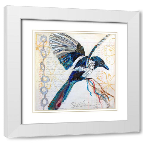 Happy Bird II White Modern Wood Framed Art Print with Double Matting by St. Hilaire, Elizabeth