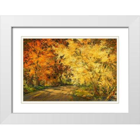 Canyon Road White Modern Wood Framed Art Print with Double Matting by Kiggins, Debbie